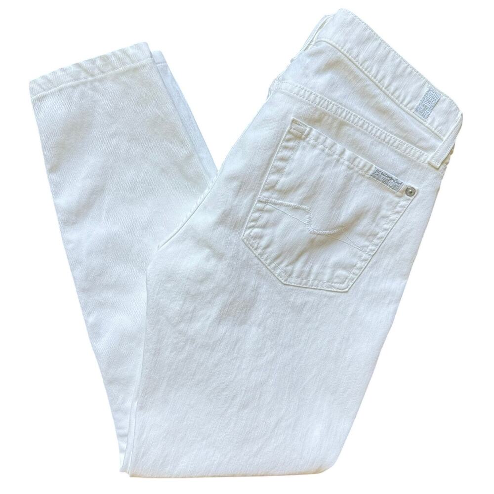 7 For All Mankind White Cropped Low Rise Jeans Women’s Size 29